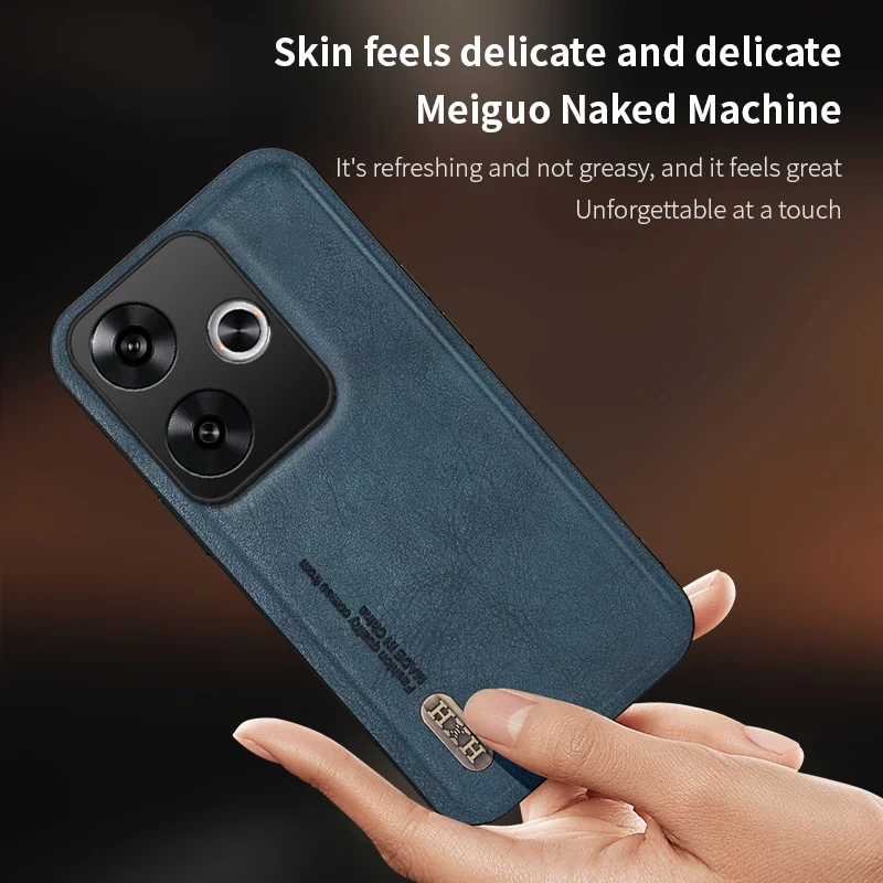 Retro PU Leather Case Build-in Iron Plate on Magnet Car Mount Shockproof Cover For Xiaomi POCO F6 F6Pro Pro