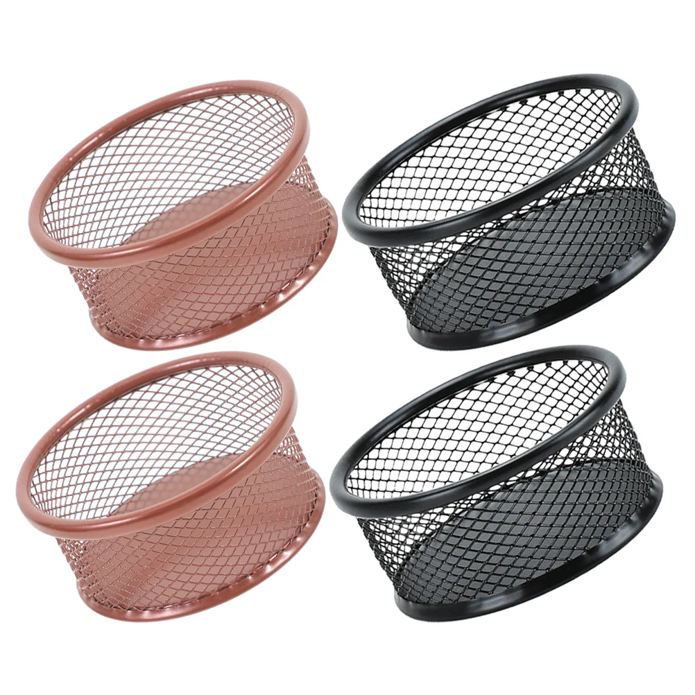 

Paper Clip Storage Bucket Office Desk Rose Gold Holder Organizer Clips Memo for Dispenser Mesh Iron Student