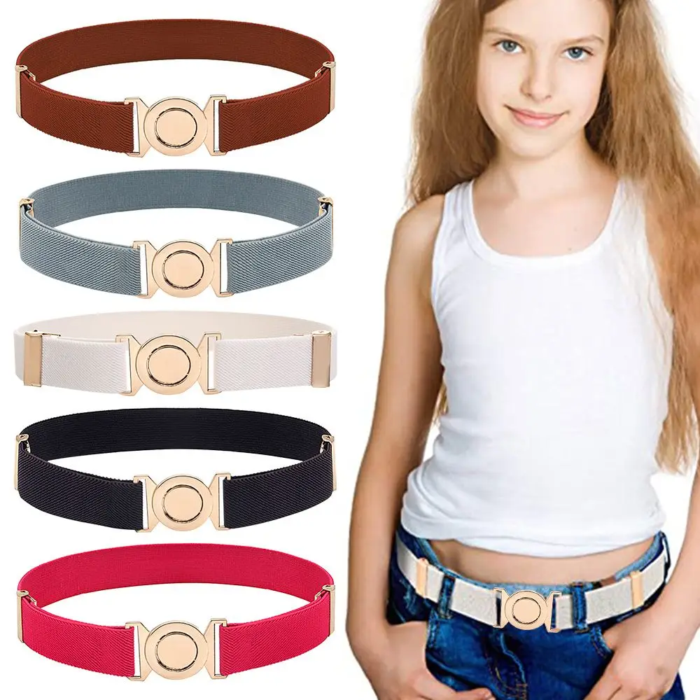 

Fashion Kids Adjustable Dress Decoration Opposite Buckle Waistband Elastic Belts Waist Belt