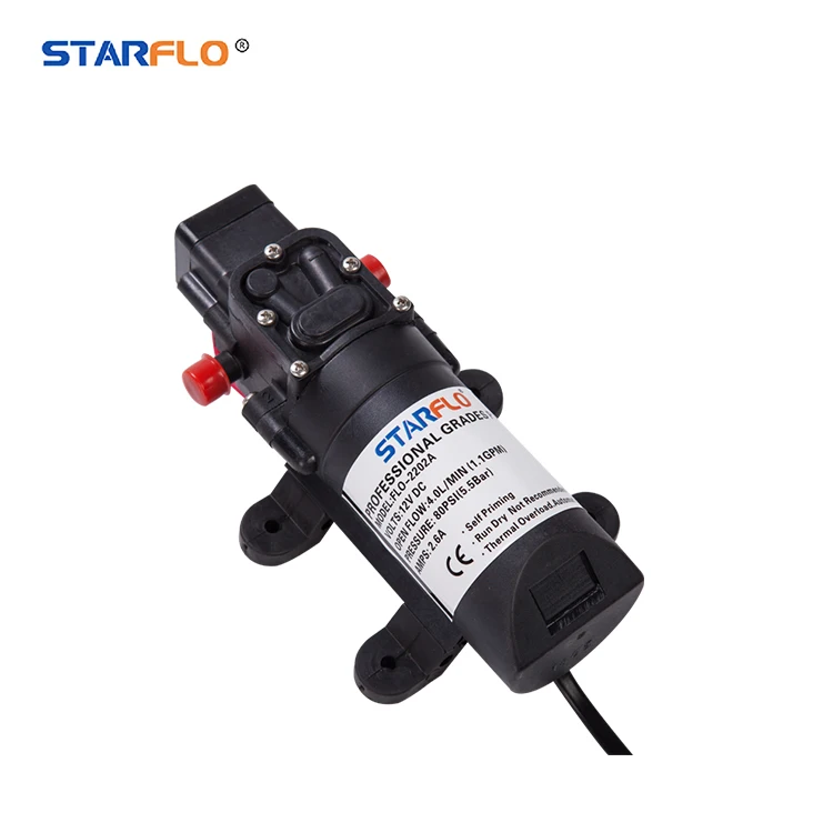 STARFLO 12V DC 80PSI 4LPM Self Priming Battery Agriculture Sprayer Pump Diaphragm Electric Mini Motor Water Pump