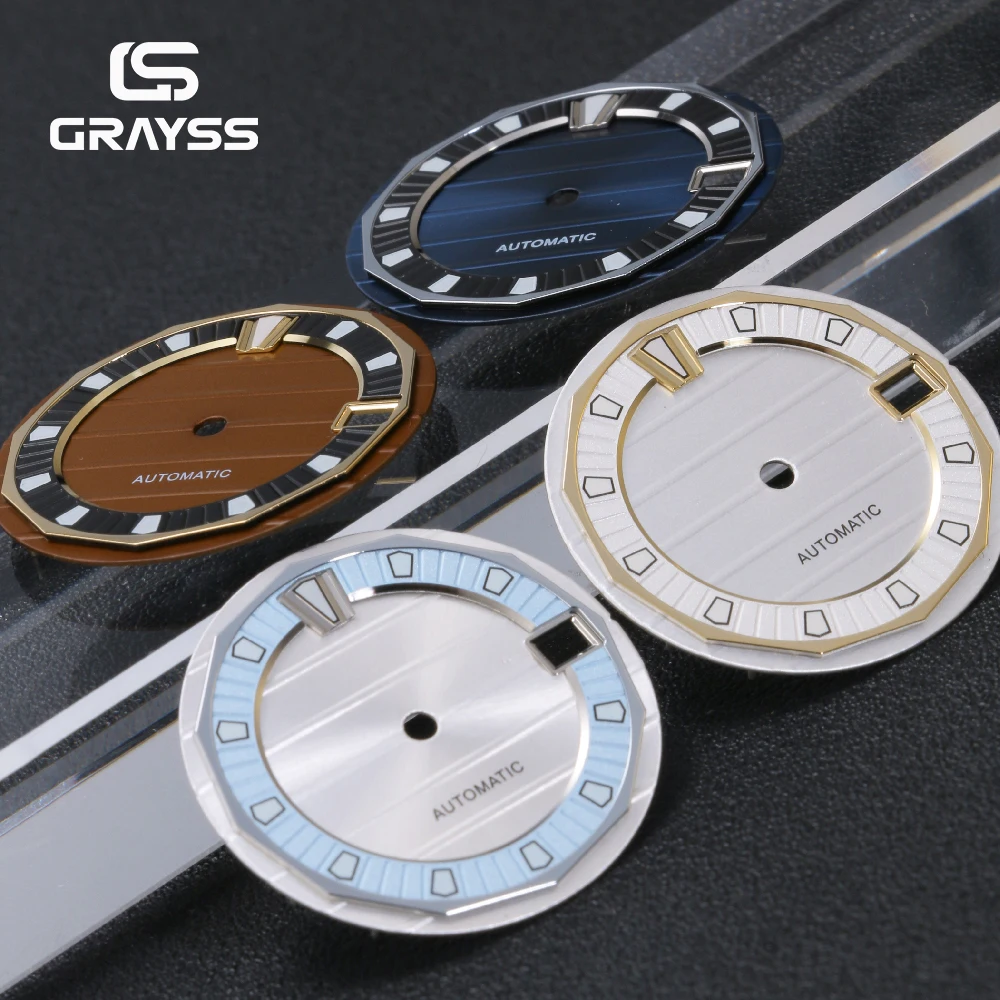 mostrador-de-relogio-nologo-de-alta-qualidade-compativel-com-king-skx-285-mm-com-lume-verde-estilo-coffice-azul-branco-sunburst-para-movimentos-nh35a-4r35-4r36