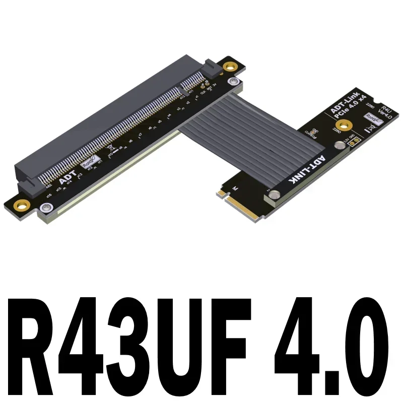 

M.2 NVMe SSD to PCIe x16 Extension Riser Cable Gen4 SATA Power Cable GPU Extender Jumper 64G/bps
