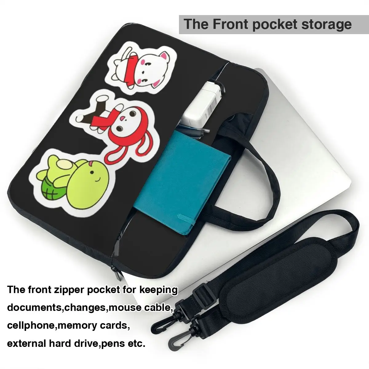 Jj Mikey Maizen Crossbody Laptop Bag Case Computer Bag 13 14 15.6 Inch Notebook Pouch for Macbook Pro Lenovo