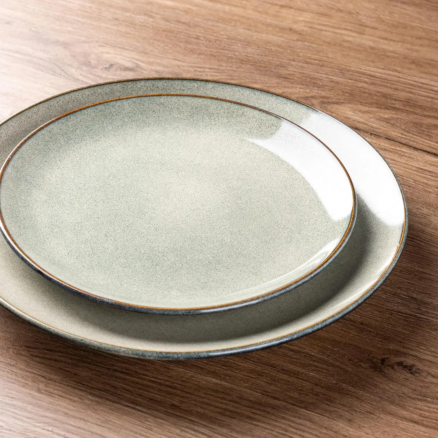 أطقم أواني طعام من السيراميك مكونة من 8 قطع مكونة من 24 قطعة من أطباق وأطباق حجرية مرسومة يدويًا، ومجموعة أطباق مقاومة للخدش وغسالة أطباق