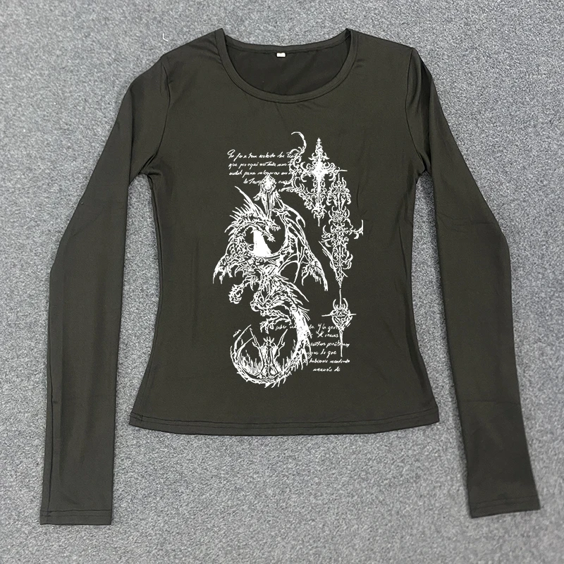 

Эстетическая универсальная классическая футболка в стиле Харадзюку, готическая креативная футболка с принтом комиксов, винтажная уличная модная женская футболка Y2K