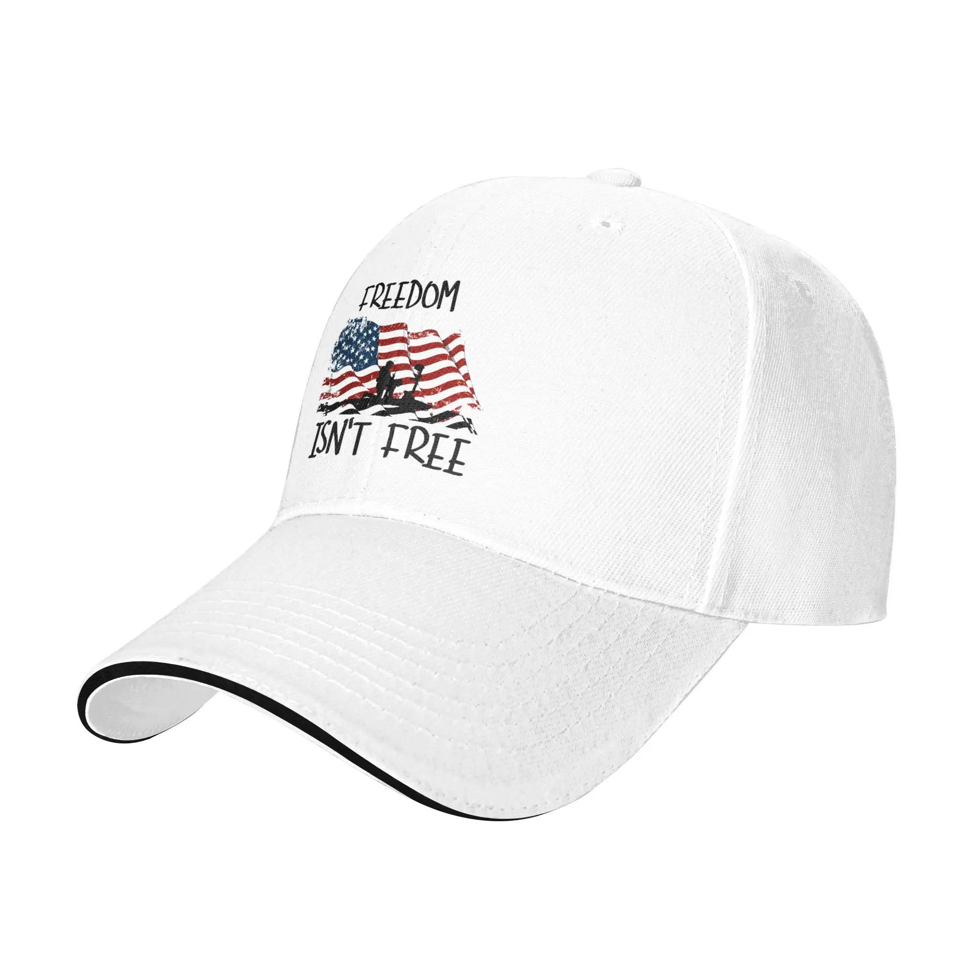 May We Never Forget Freedom Isn't Free Merch Men Women Baseball Cap  Dad Hat Vintage Daily Headwear Adjustable Sun Cap