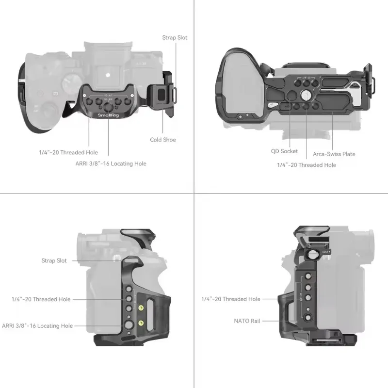 SmallRig 6029 Rhinoceros Camera Cage for Sony A7V A7RV A7IV with Cold Shoe 1/4