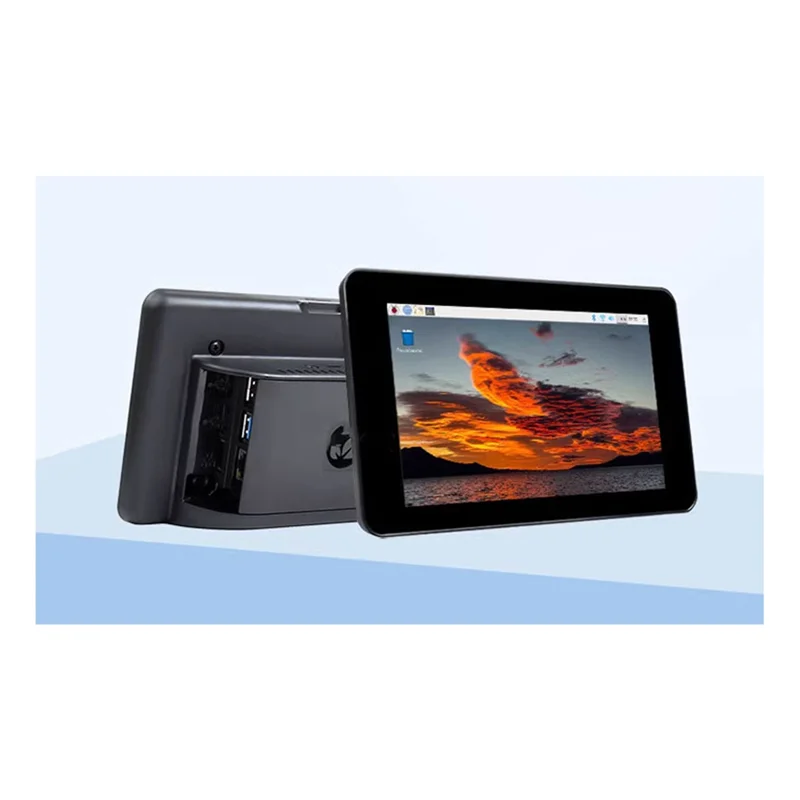 

For Raspberry Pi 4B 7Inch ABS Black Shell Case For Official Original 7 Inch 800X480 Display Touch Screen