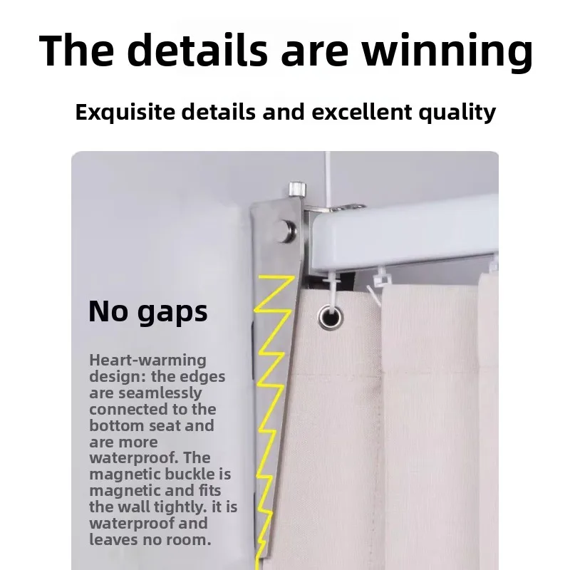 

Indoor furniture track invisible folding magnetic attraction no punching waterproof and mildew-proof bathroom par