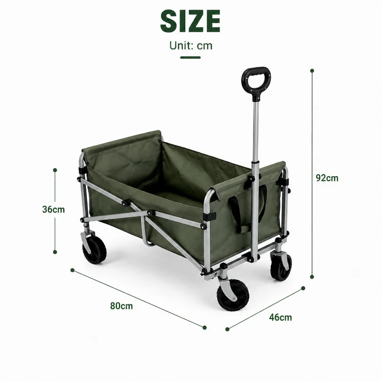 Large Capacity Collapsible Folding Wagon Garden Camping Cart Portable Outdoor Cart for Camping & Garden