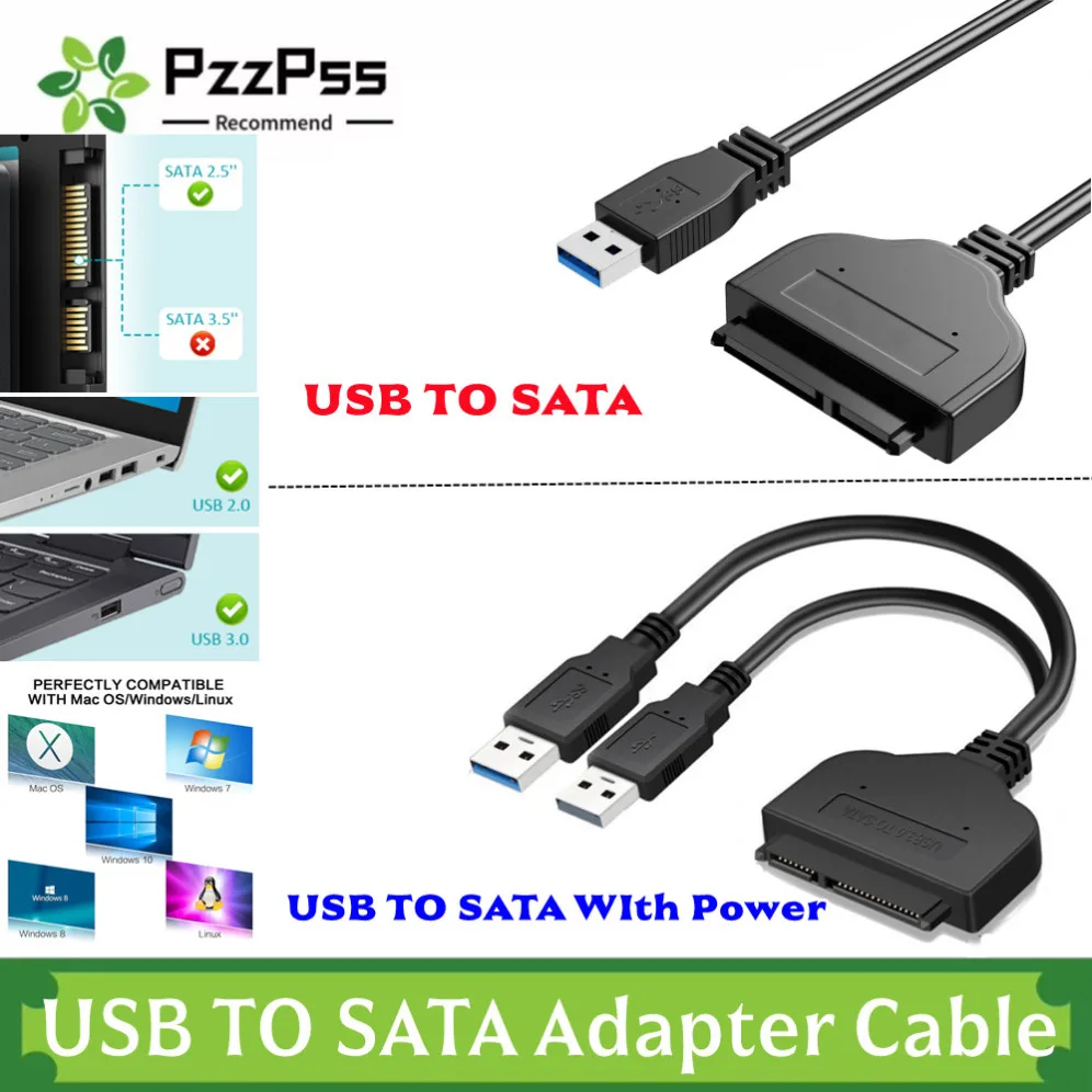 

USB-кабель SATA Кабель USB 3.0 к Sata для 2,5-дюймового внешнего жесткого диска SSD Кабель-адаптер SATA к USB-адаптер жесткого диска