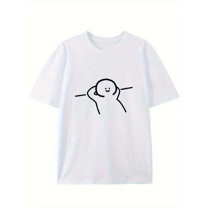 

Cute Minimalist T Shirt Funny Stick Figure Graphic Tee Aesthetic Line Drawing Casual Summer Short Sleeve Tops S-3XL