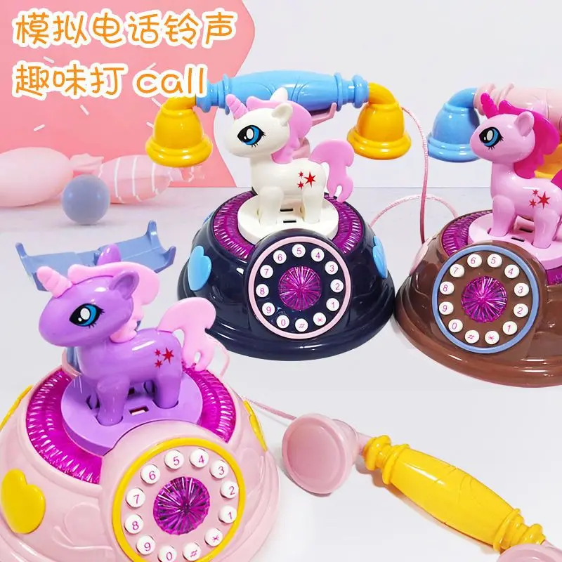 My Little Pony Light Music Puzzle Early Education Machine Multifunctional Infant Baby Girl Toy Children's Simulation Telephone