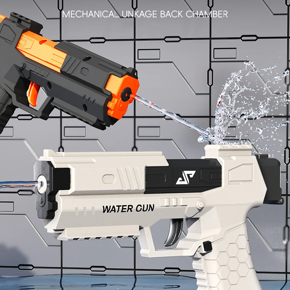 Pistola ad acqua con clip per caricatore estivo per bambini Pistola non elettrica Pistola giocattolo da spiaggia ad acqua con tiro completamente automatico ad alta pressione per bambini