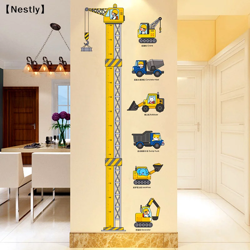 Animals Height Measure Wall Sticker Dinosaur Panda Wall Sticker For Kids Room Nursery Child Growth Ruler Growth Chart〔Nest〕