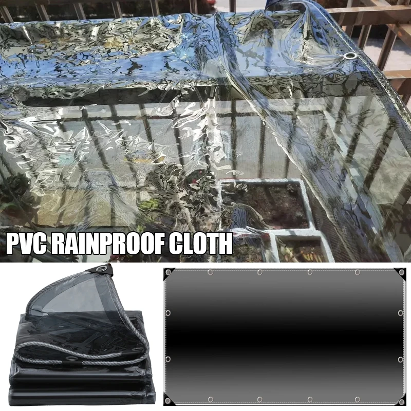 0.35MM PVC Gray Transparent Rainproof Cloth Waterproof Fence Garden Plant Shed Truck Raincover Outdoor Tarpaulin Pet House Cover