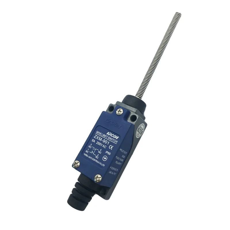 ZXM-901 250VAC IP65 DPDT Small vertical spring rod travel switch 1A + 1B silver alloy touchpoint high density cast aluminum