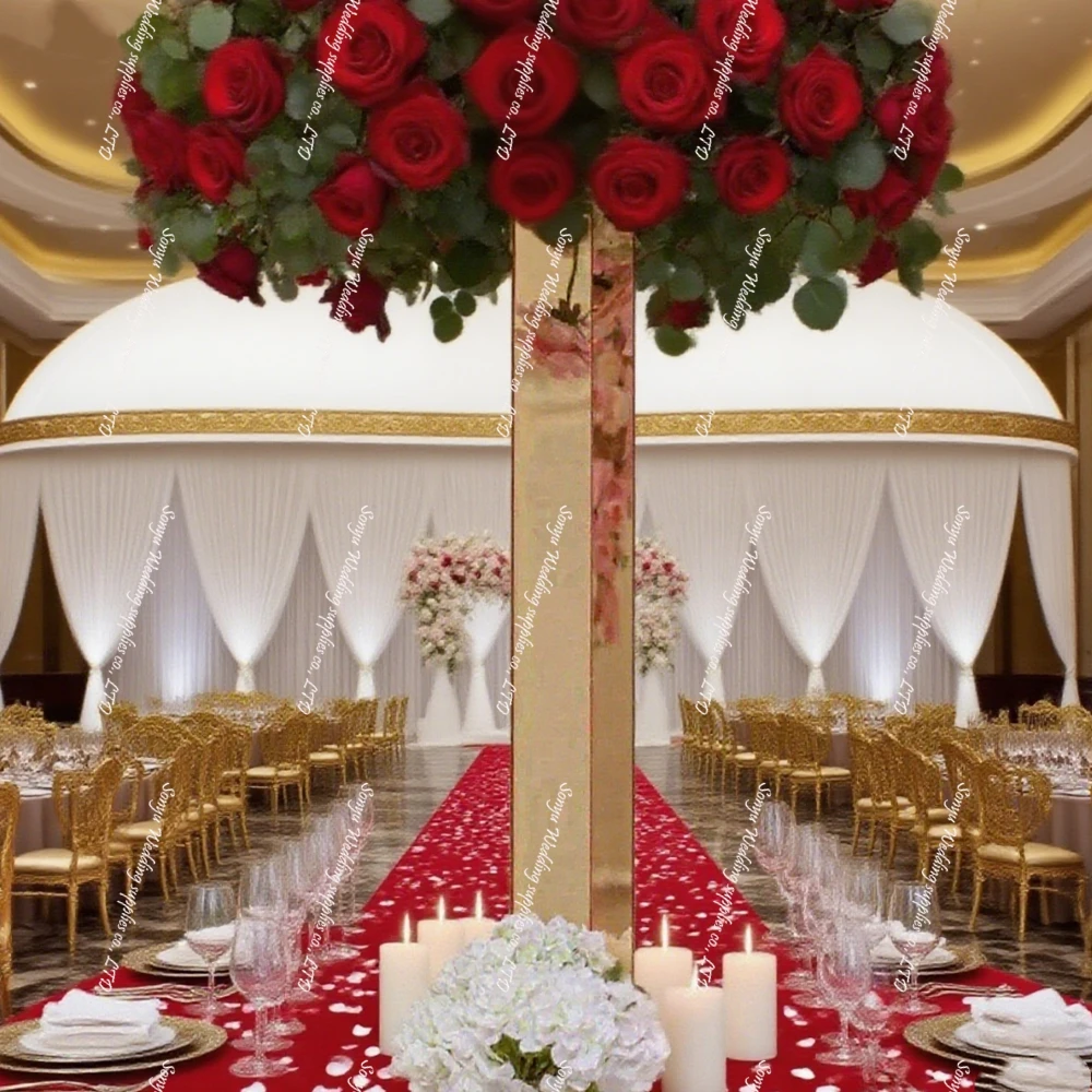 

10 шт. f40 60-100 см металлическая подставка для цветов с зеркалом золото/серебро декоративные подставки-колонны для свадебных напольных центральных элементов 2622