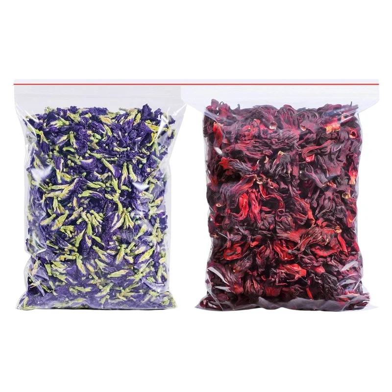 

100% Natural Chinese Blue Butterfly Roselle Dried Flower For Beauty Health DIY Soap Jewelry Wedding Make Candle Home Decoration