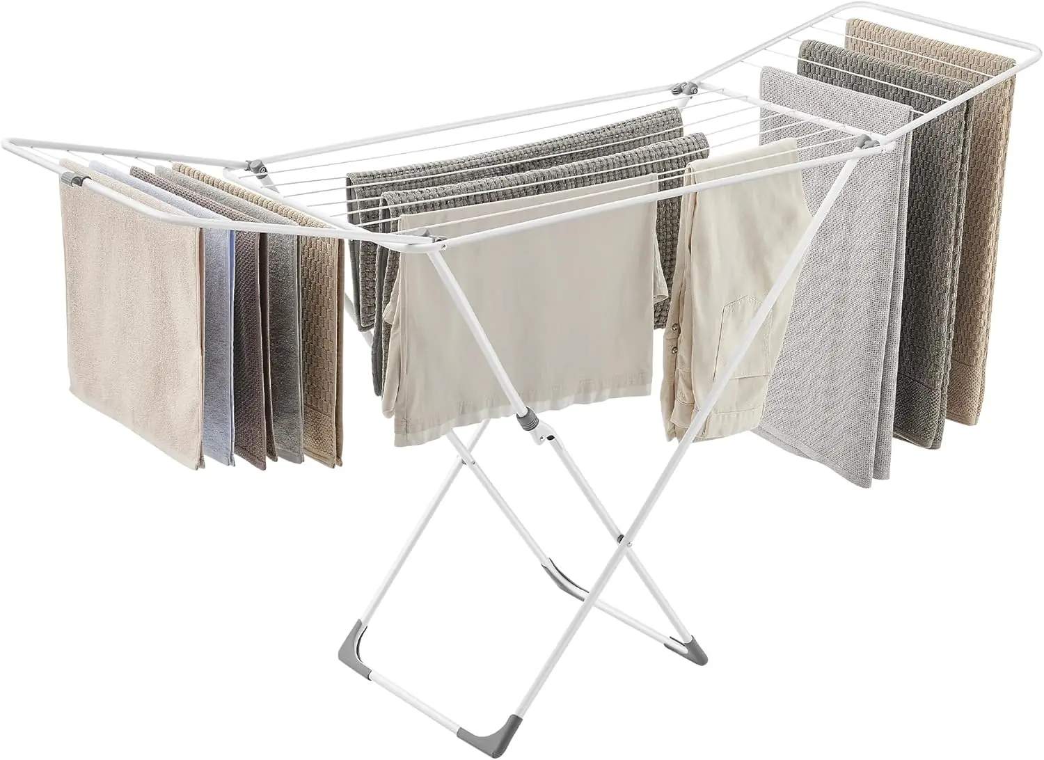 

Space-Saving, Free-Standing Airer, with Gullwings, Indoor Outdoor Use, Bed Linen Clothing, White ULLR540W01