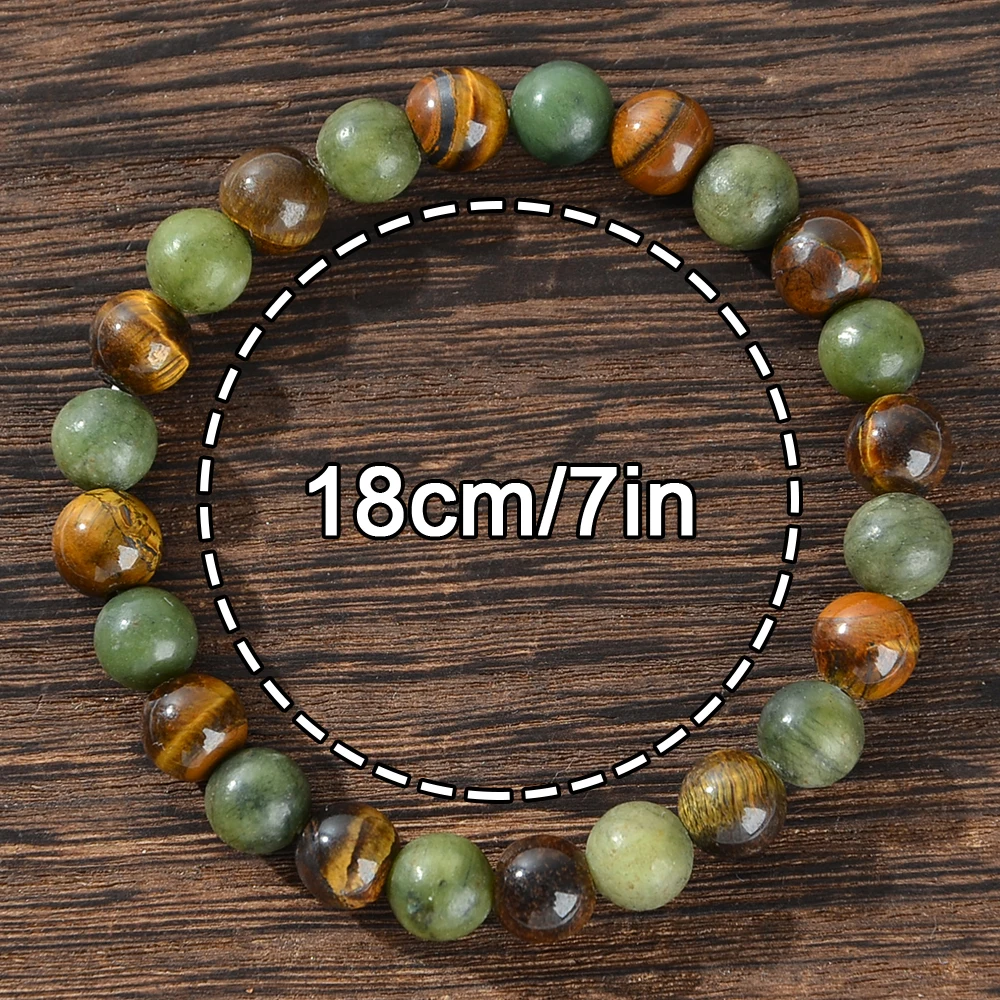 3pc Wealth Attraction Tiger Eye Stone Bracelet Set, Gift