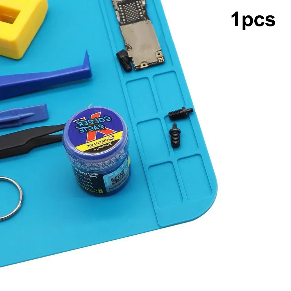 Imagem -03 - Almofada de Isolamento Térmico Anti-estático Tapete de Mesa de Solda Resistente ao Calor Estação de Solda de Silicone Reparação Mesa de Trabalho de Soldagem 30x20cm