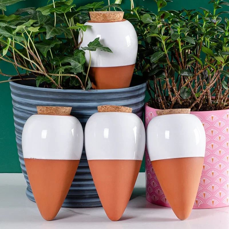 4Pcs Plant Watering Ball Terracotta Watering Spike - Release Slow Can 16 Ounces - Self Spike