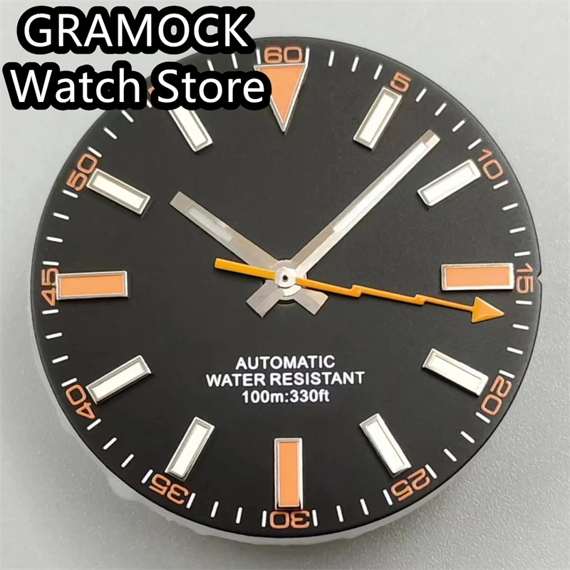 GRAMOCK 29mm Black Blue Dial Luminous Watch Dial Fit NH35 NH36 NH38 NH34 ETA2824 PT5000 Movement