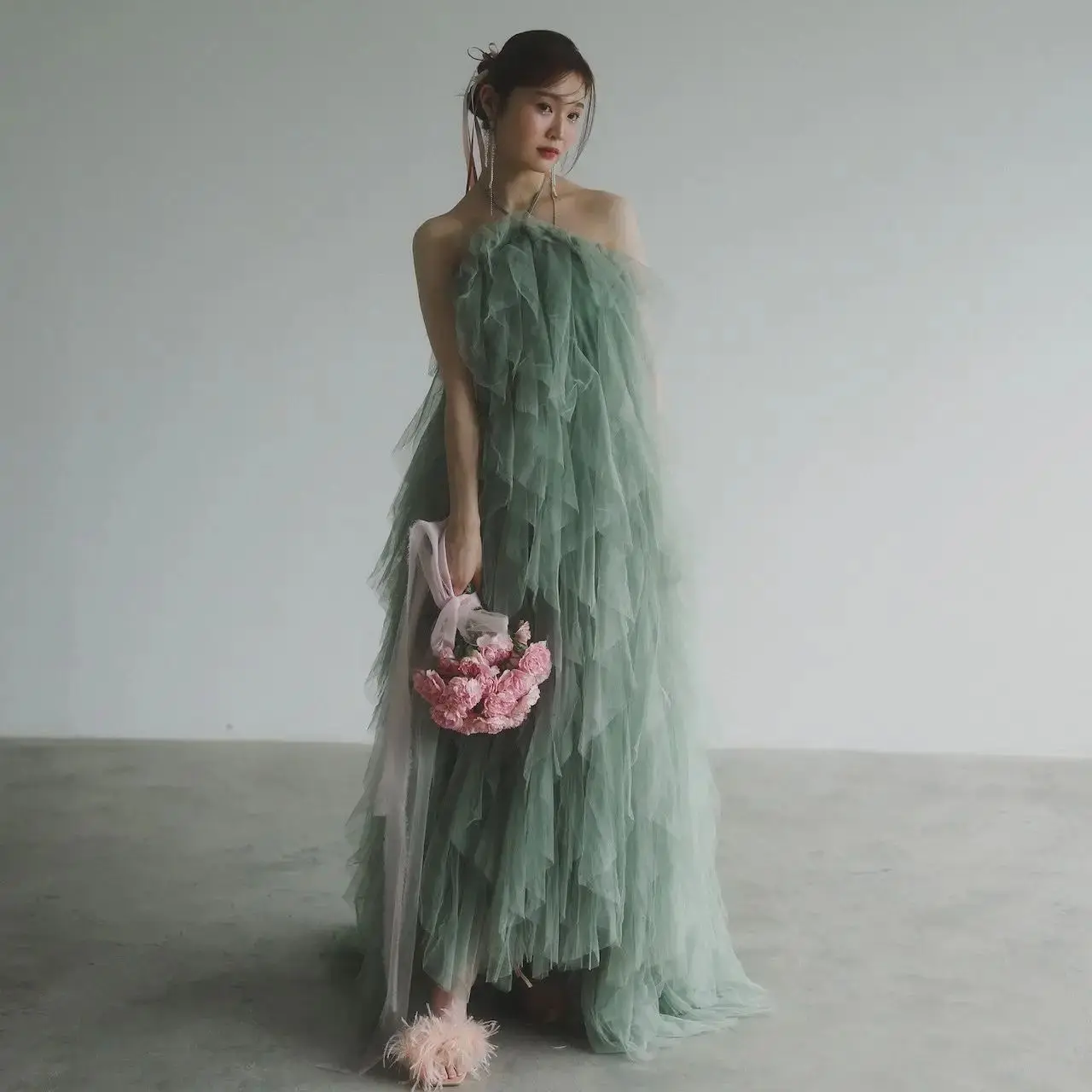 Mint Halter Prom Dr… - image