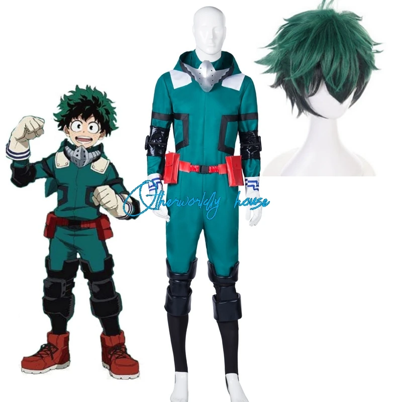 Anime My Hero Academia Midoriya Izuku Cosplay Jumpsuit Carnival Uniform Halloween Costumes Unisex Boku No Hero Battle Wig Suit