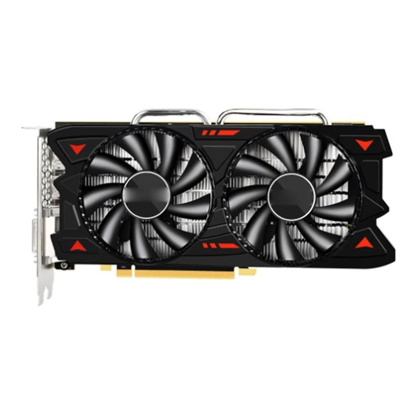 1Set RX580 8G Graphics Card Radiator Dual Fan Game Graphics Card 7000Mhz Desktop Computer Game Graphics Card Black