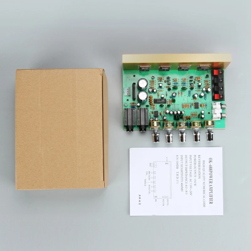 

OK688 Power amplifier board 2.0 channels 100W High power amplifier board with reverberation