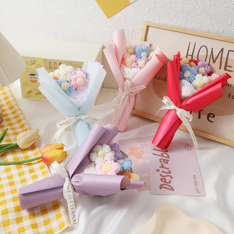 

6 шт.-Букет цветов-пуффы — Рождество, День учителя, праздничный подарок на День святого Валентина и Циси, подарок из искусственного цветочного орнамента