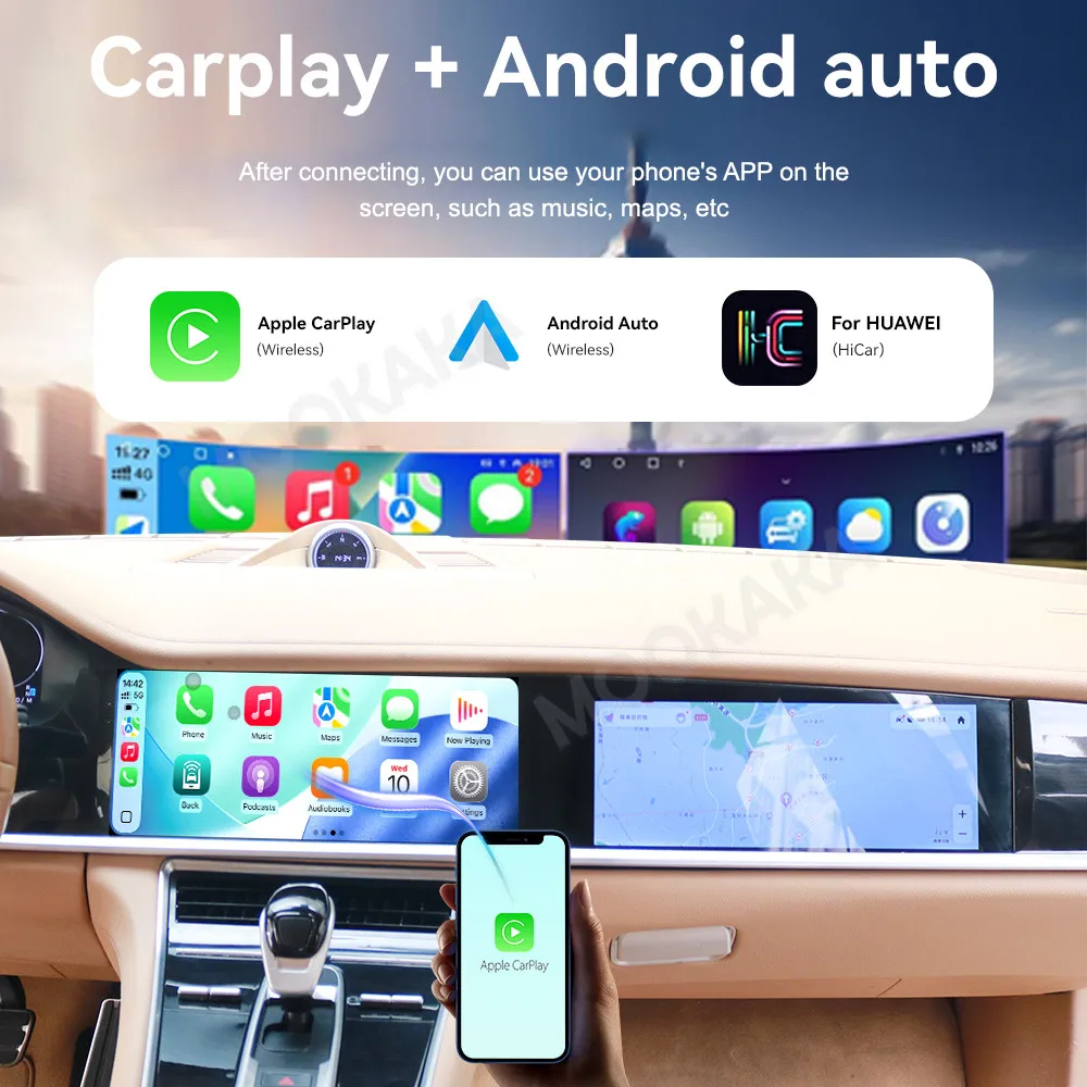 Dual 12.3 Inch Car Radio Multimedia Player For Porsche Panamera 2010-2016 Upgrade To 2024 CarPlay GPS Navigation Android Auto 4G