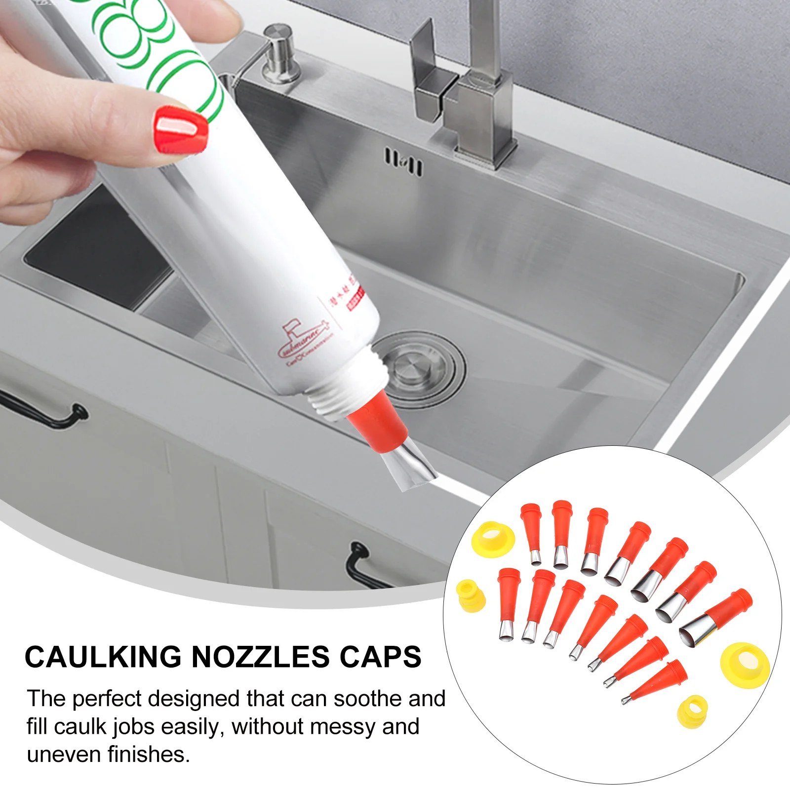 

1Set Caulking Tool Nozzle Set Precision Tips for Sealants and Smooth Application Gluing Tool Nozzles Finishing