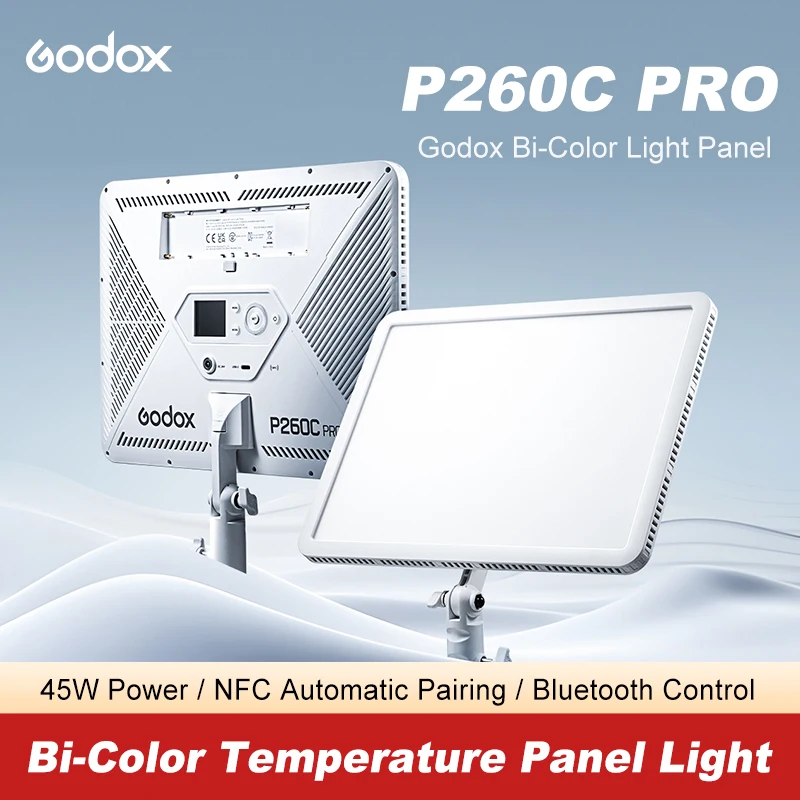 

New GODOX P260C PRO 2800-6500K Bi-Color LED Light Panel Dimmable Studio Video Light Lamp Panel for Video Production & Vlogging