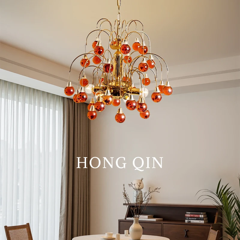 

Living Room Pendant Light Minimalist Iron Art Glass Hanging Lamp Red kitchen Lighting Pendant Lamp Dining Table Chandelier