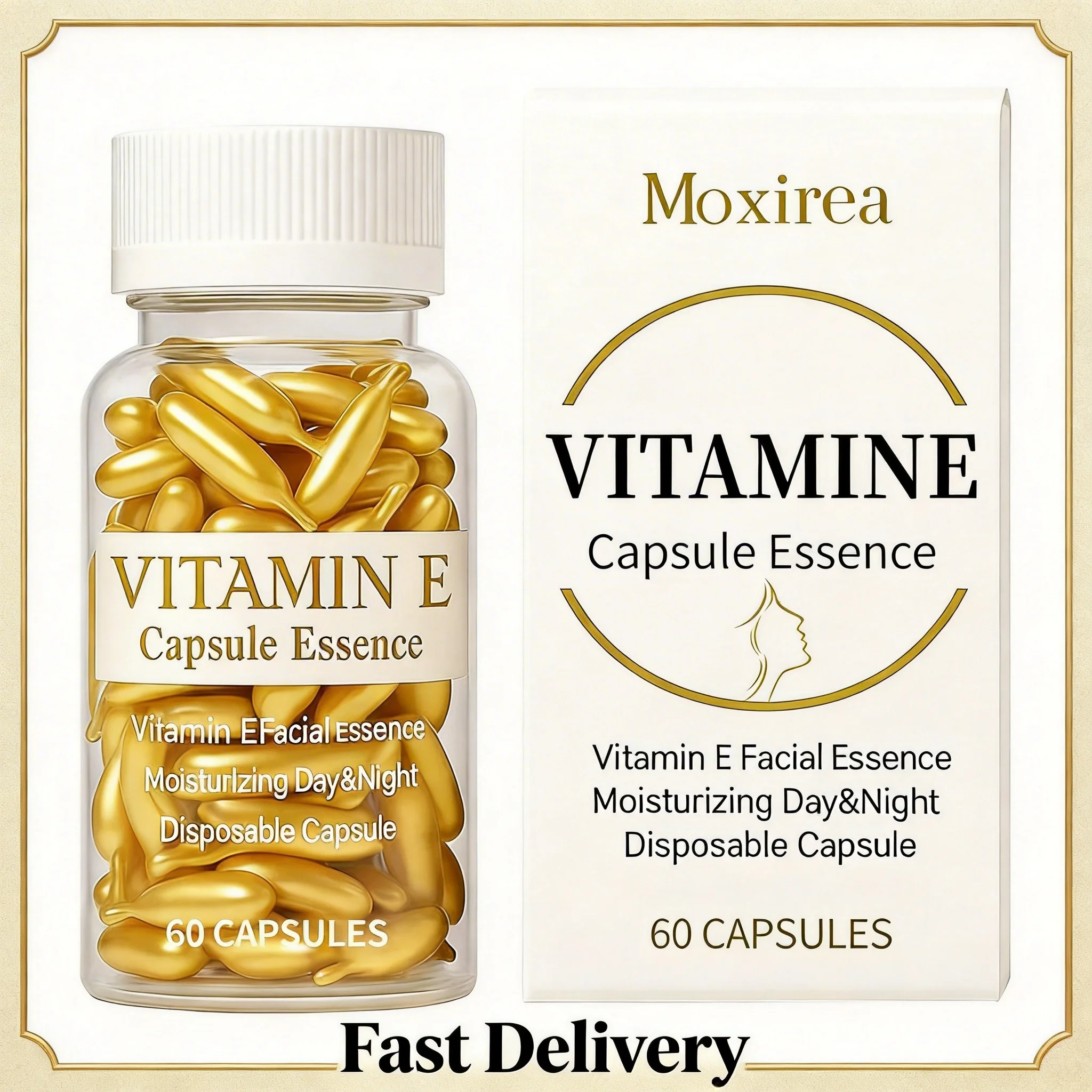 1/2PCS Vitamin E Face Serum Capsules Deep Hydration Inhibit Melanin Fade Fine Lines Firming Lifting Facial Skin Regeneration Ess