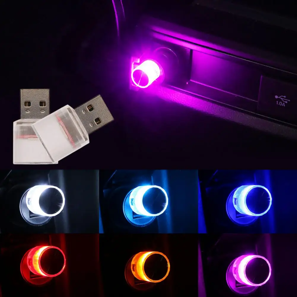 Car Interior USB LED Ambient Light Decoration Plug Play Atmosphere Light Lightweight Car Mini Emergency-Use Lamp for Van