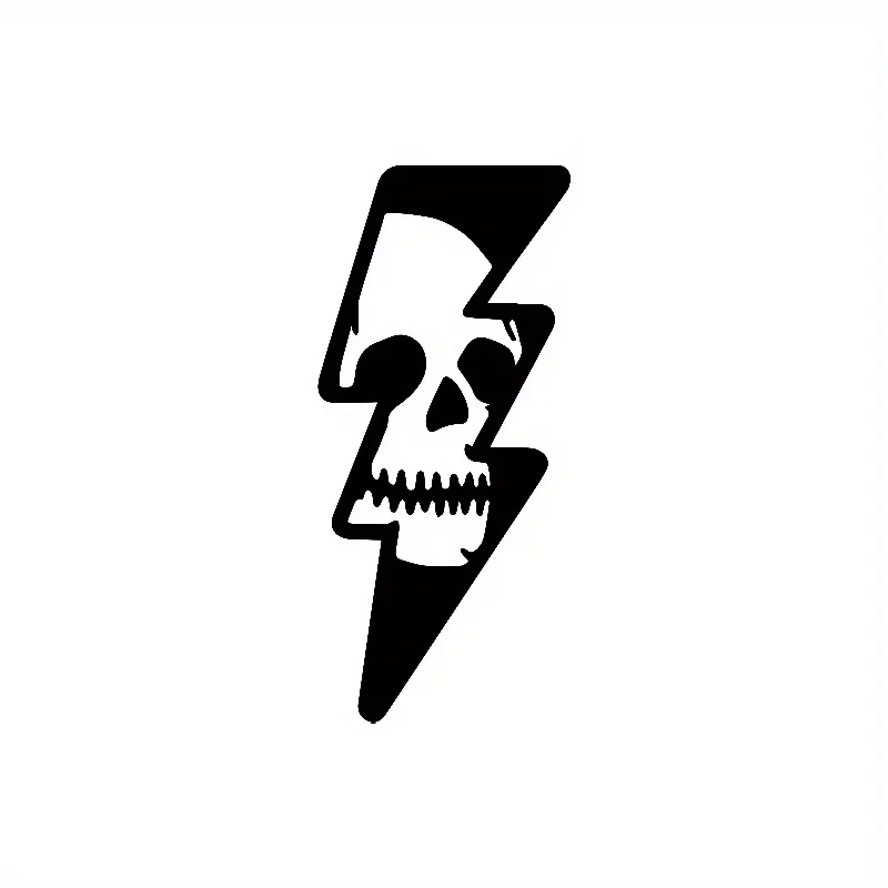 1pc Cool Lightning Skull Car Wrap For Car Body Decor Decal Decor Mural Vinyl Covers
