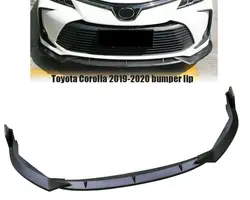 ABS Gloss Black or Carbon Look Front Bumper Lip Splitter Spoiler For 2019 2020 2021 Toyota Corolla