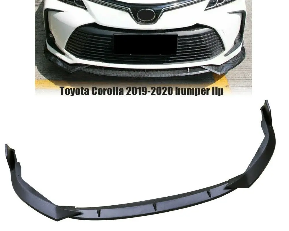 ABS czarny błyszczący lub węgla wygląd przedni spojler zderzaka Splitter Spoiler dla 2019 2020 2021 Toyota Corolla