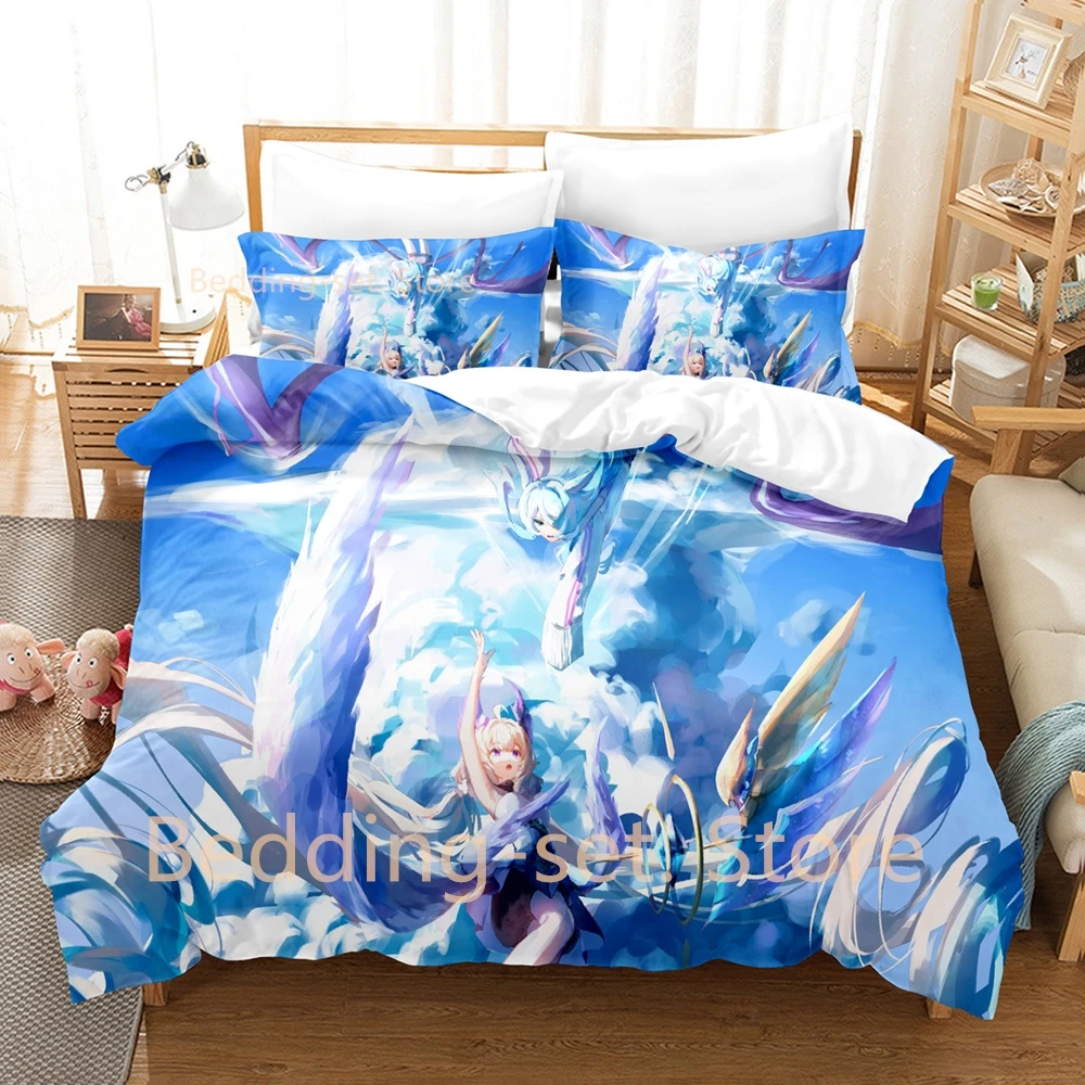 Anime Music Elira Pendora Bedding Set Duvet Cover Comforter Bed Set Quilt Cover Pillowcase King Queen Twin Size Boys Girls Adult