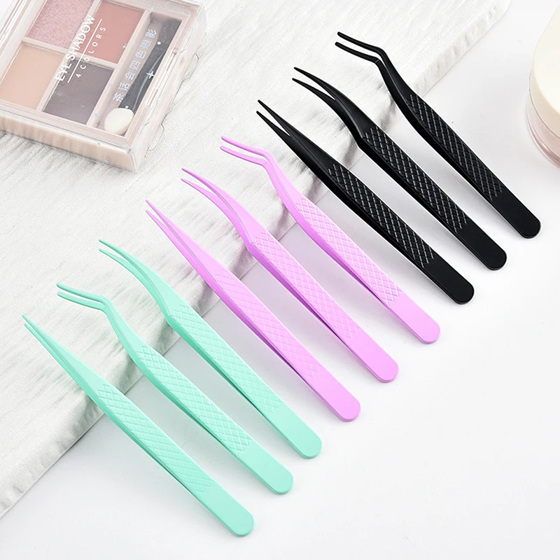 Mini False Eyelash Tweezers False Eyelashes Applicator Eyelash Extension Curler Nipper Clip Stainless Steel Makeup Tools