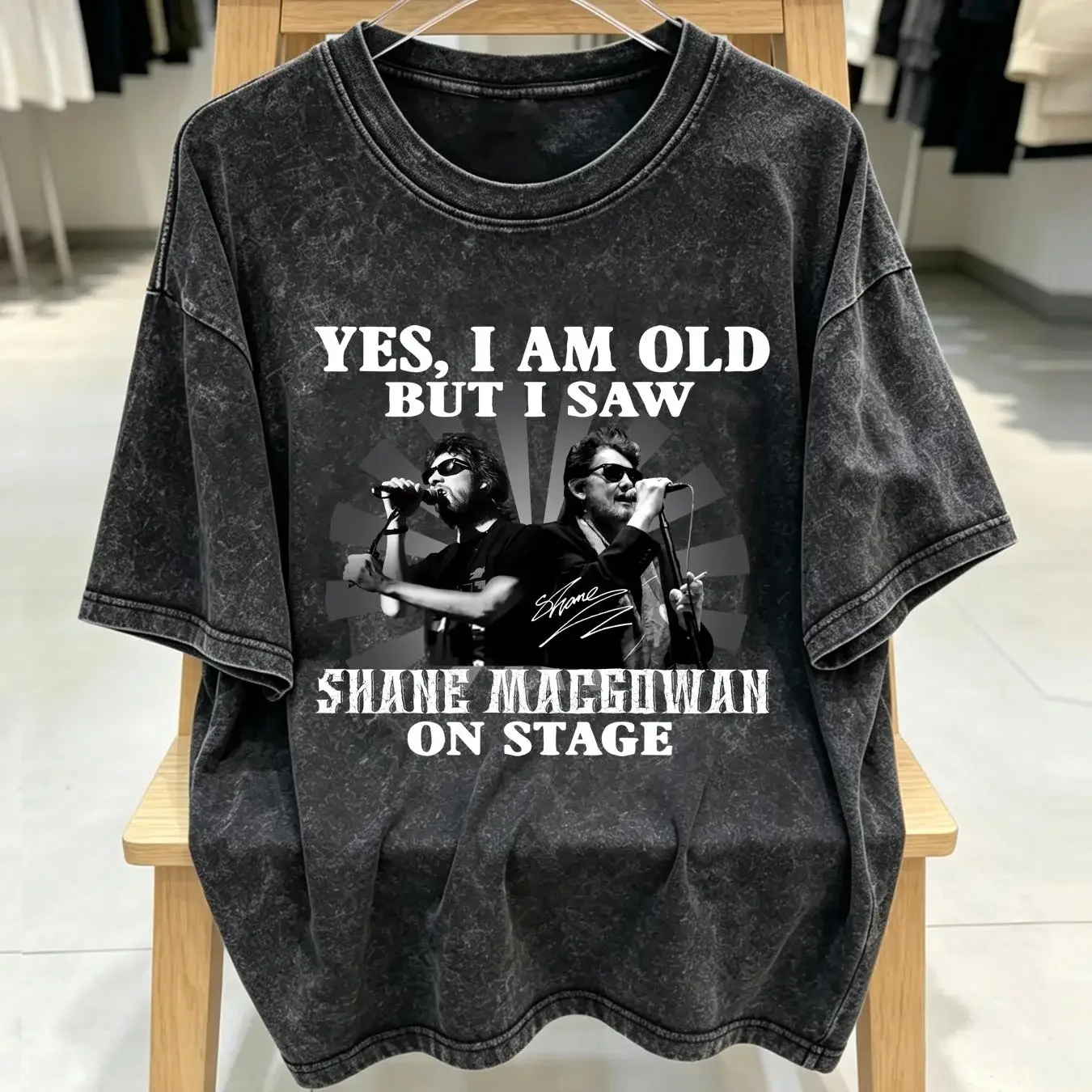 washed T Shirt YES I AM OLD BUT SAW SHANE MACGOWAN Size S M L 234XL COTTON U2420 long sleeves vintage Washed Unisex Breathable