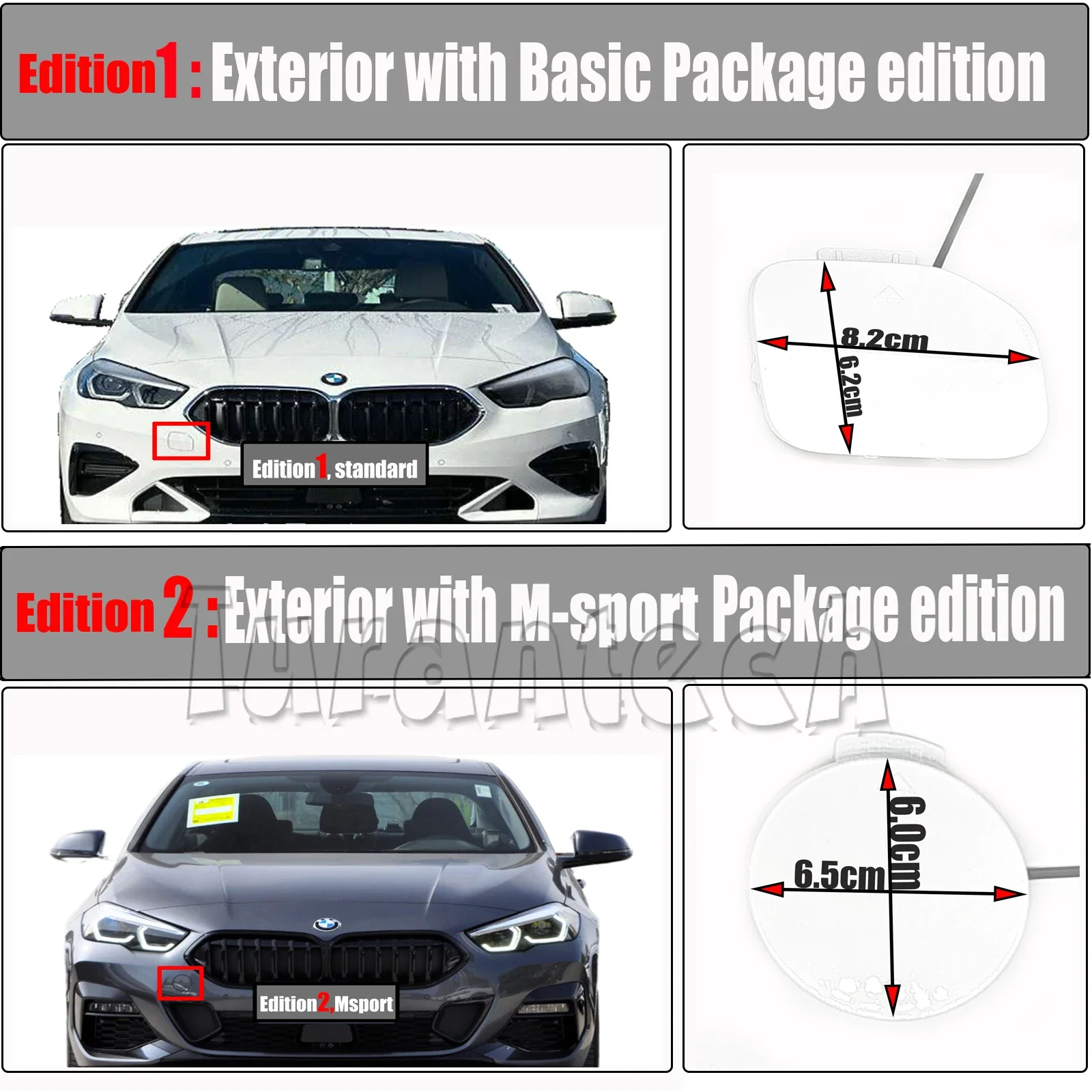 

Front Tow Cover for 20-24 BMW 2 Gran Coupe F44 4door Fit 216i 216d 218d 218i 218d 220d 220i 228i Bumper Towing Hook Eye Cap