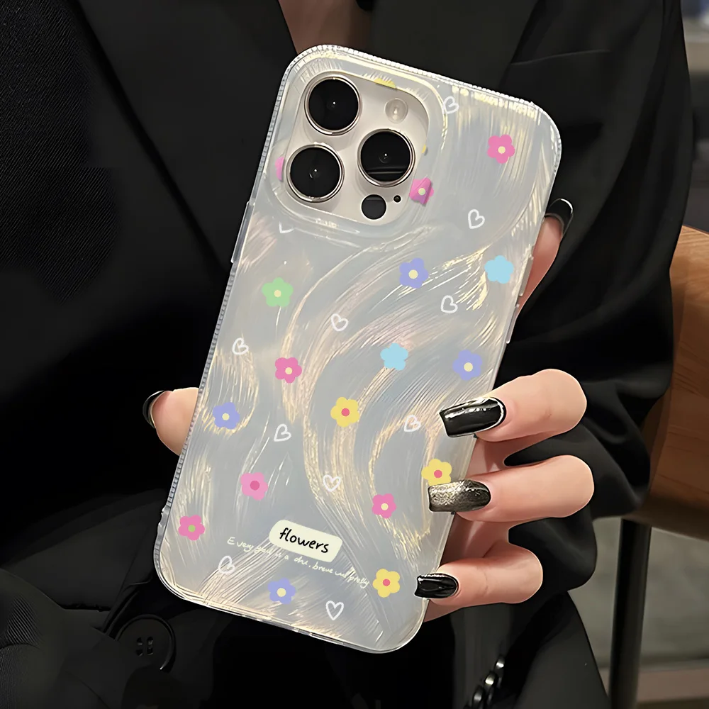 Luxus Blume Telefon Fall Für iPhone 17 Pro Max 16 13 11 15 14 Plus 12 17 Air 16promax 15promax 17promax Harte IMD Funda Abdeckung
