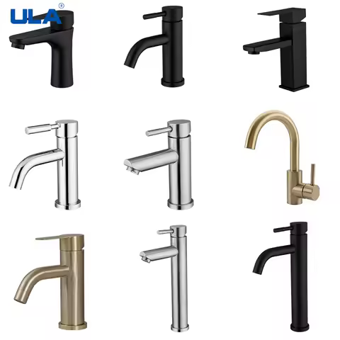 ULA G1/2 Basin Faucet Waterfall Bathroom Sink Faucet Hot Cold Water Mixer Tap Deck Mounted Bathroom Tap Crane Washbasin Tap