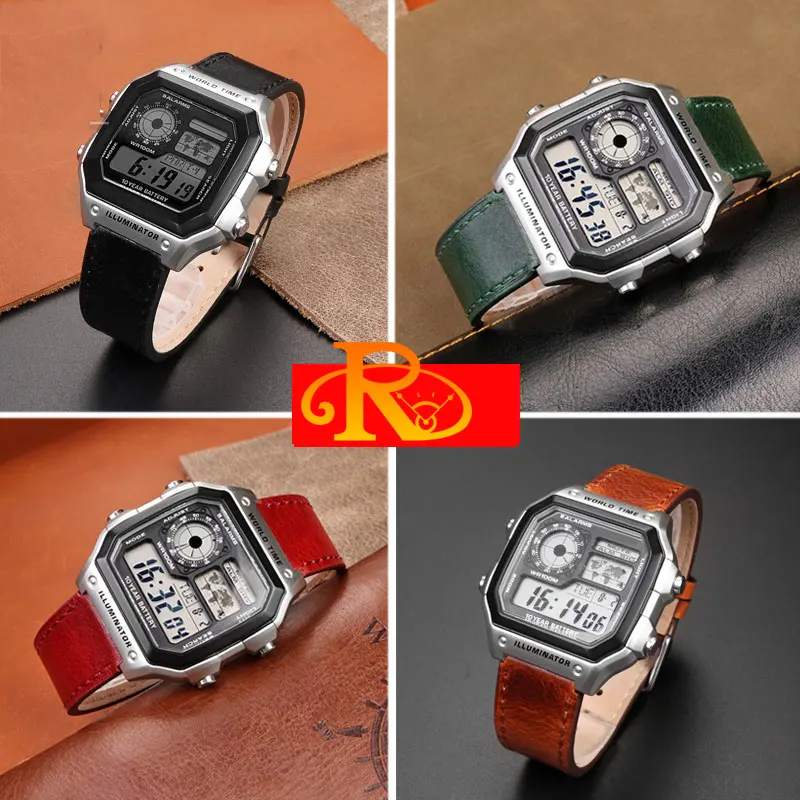 Pasek z prawdziwej skóry do Casio G-Shock AE-1200WH/1300/1000/A159 A159 A158W A168 / F91w AE1200 męski pasek do zegarka w stylu retro