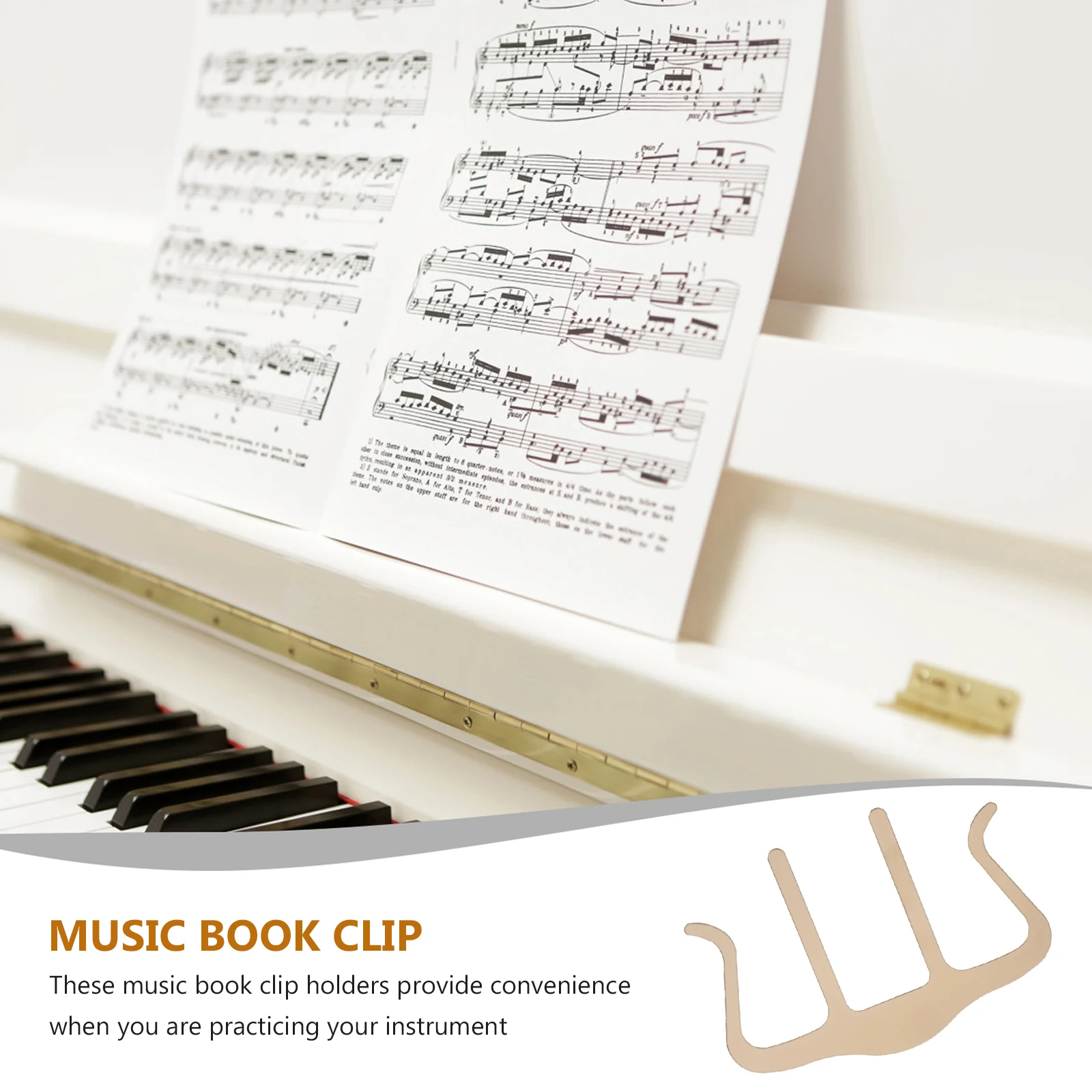 

2Pcs Piano Music Page Holder Metal Clip Small Sheet Music Score Clips Durable Practical Accessories for Musicians Gift